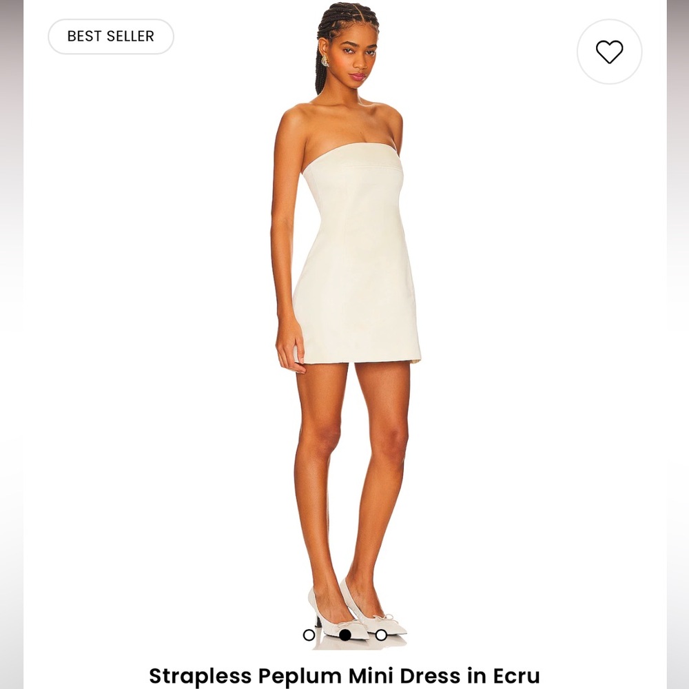 WeWoreWhat NWOT Strapless Peplum Mini Dress in Ecru